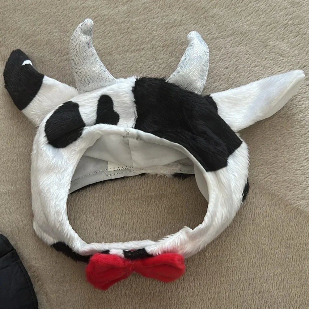 EUC Halloween Cat/Small Dog Witch Hat,Shark and Cow Costume Hats Set of 3